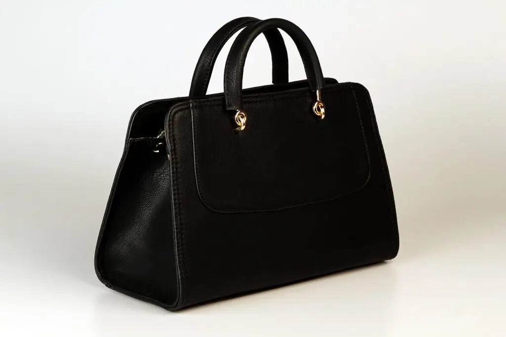 handbag, black, gold