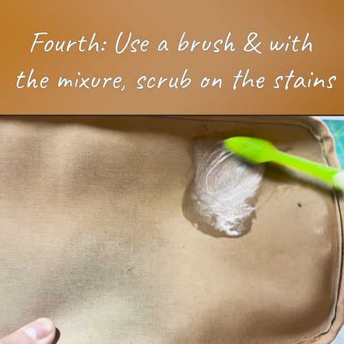 Scrubbing on Never full stains to remove them