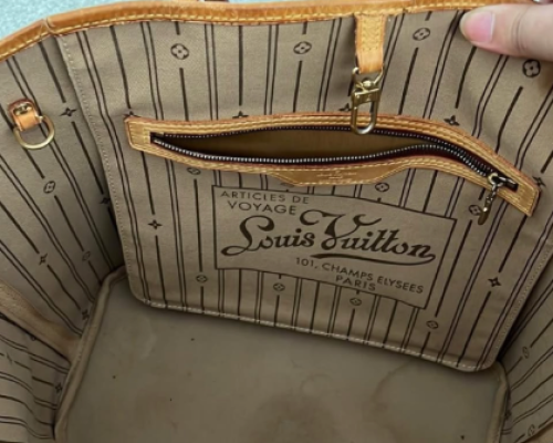 LV Neverfull before cleaning the inside